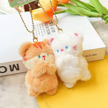 Load image into Gallery viewer, Pair of Magneticed Couple Cat Bear Plush Keychain Cute Creative Plush Kawaii Magneted Backpack Pendant Toy Girl Holiday Gift Car Key Accessories