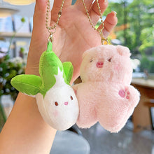 Load image into Gallery viewer, Pair of Magneticed Couple Cat Bear Plush Keychain Cute Creative Plush Kawaii Magneted Backpack Pendant Toy Girl Holiday Gift Car Key Accessories