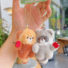 Load image into Gallery viewer, Pair of Magneticed Couple Cat Bear Plush Keychain Cute Creative Plush Kawaii Magneted Backpack Pendant Toy Girl Holiday Gift Car Key Accessories