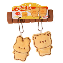 Load image into Gallery viewer, Pair of Magneticed Couple Biscuit Bear Plush Keychain Cute Creative Plush Kawaii Magneted Backpack Pendant Toy Girl Holiday Gift Car Key Accessories