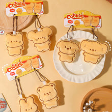 Load image into Gallery viewer, Pair of Magneticed Couple Biscuit Bear Plush Keychain Cute Creative Plush Kawaii Magneted Backpack Pendant Toy Girl Holiday Gift Car Key Accessories