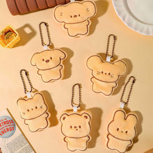Load image into Gallery viewer, Pair of Magneticed Couple Biscuit Bear Plush Keychain Cute Creative Plush Kawaii Magneted Backpack Pendant Toy Girl Holiday Gift Car Key Accessories