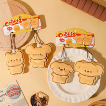 Load image into Gallery viewer, Pair of Magneticed Couple Biscuit Bear Plush Keychain Cute Creative Plush Kawaii Magneted Backpack Pendant Toy Girl Holiday Gift Car Key Accessories