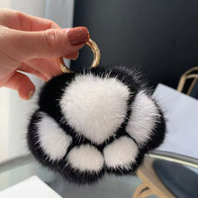 Load image into Gallery viewer, Cat Paw Key Ring for Women Cat Paw Pendant Keychain Couple Keychain Fluffy Faux Fur Car Keychain Charm Gift for Girlfriend
