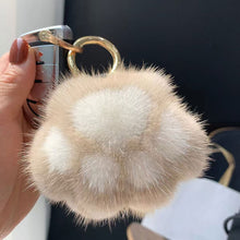 Load image into Gallery viewer, Cat Paw Key Ring for Women Cat Paw Pendant Keychain Couple Keychain Fluffy Faux Fur Car Keychain Charm Gift for Girlfriend