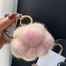 Load image into Gallery viewer, Cat Paw Key Ring for Women Cat Paw Pendant Keychain Couple Keychain Fluffy Faux Fur Car Keychain Charm Gift for Girlfriend