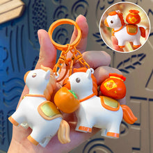 Load image into Gallery viewer, Portable Keychain Rotating Horse Design Key Ring Horse Charm Key Chain Miniature Decompression Toy Pocket-sized Horse Keychain