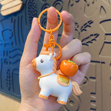 Load image into Gallery viewer, Portable Keychain Rotating Horse Design Key Ring Horse Charm Key Chain Miniature Decompression Toy Pocket-sized Horse Keychain