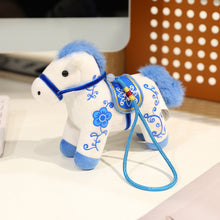 Load image into Gallery viewer, Creative Plush Horse Keychain Mascot Dolls 12cm Stuffed Animal Keyring Cute Chinese Style Zodiac Pony Figurine Birthday New Year Gifts