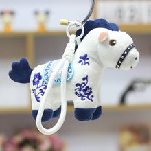 Load image into Gallery viewer, Creative Plush Horse Keychain Mascot Dolls 12cm Stuffed Animal Keyring Cute Chinese Style Zodiac Pony Figurine Birthday New Year Gifts