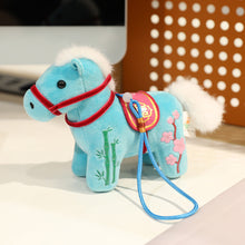 Load image into Gallery viewer, Creative Plush Horse Keychain Mascot Dolls 12cm Stuffed Animal Keyring Cute Chinese Style Zodiac Pony Figurine Birthday New Year Gifts