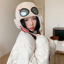 Load image into Gallery viewer, Pilot Hat Winter Bomber Hat with Glasses Windproof Hood Hats Warm Earflap Trapper Cap Adult Outdoor Ski Hat Warm Caps For Skiing Camping