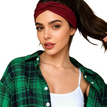 Load image into Gallery viewer, Women Wide Elastic Headbands Hair Wrap Turban Twist Headband Yoga Fitness Running Cycling Sweatband Makeup Hair Hoop