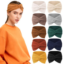 Load image into Gallery viewer, Women Wide Elastic Headbands Hair Wrap Turban Twist Headband Yoga Fitness Running Cycling Sweatband Makeup Hair Hoop