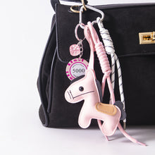 Load image into Gallery viewer, 1 Pc Leather Pony Keychain Braided Rope Backpack Pendant For Phone Bag Car Hanging Accessories DIY Decoration