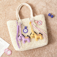 Load image into Gallery viewer, 1 Pc Leather Pony Keychain Braided Rope Backpack Pendant For Phone Bag Car Hanging Accessories DIY Decoration