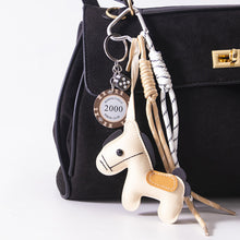 Load image into Gallery viewer, 1 Pc Leather Pony Keychain Braided Rope Backpack Pendant For Phone Bag Car Hanging Accessories DIY Decoration