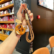 Load image into Gallery viewer, Creative Bowknot Woven Rope Keychain Chocolate Bagel Bread Keychain Polyester Anti-lost Bag Car Key Hanging Decoration Woven