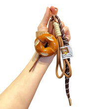 Load image into Gallery viewer, Creative Bowknot Woven Rope Keychain Chocolate Bagel Bread Keychain Polyester Anti-lost Bag Car Key Hanging Decoration Woven