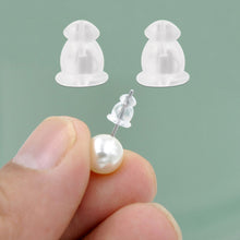 Load image into Gallery viewer, 100Pcs/lot Clear Soft Silicone Rubber Earring Backs Safety Rubber Stopper Jewelry Accessories DIY Ear Plugging