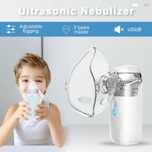 Load image into Gallery viewer, Adults Children Mini Medical Nebulizer Handheld Nebulizer Outdoor Ultrasonic Atomizer Portable Mute Asthma Inhaler Type-C Charging