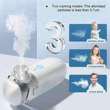 Load image into Gallery viewer, Adults Children Mini Medical Nebulizer Handheld Nebulizer Outdoor Ultrasonic Atomizer Portable Mute Asthma Inhaler Type-C Charging