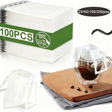 Load image into Gallery viewer, 25/100/200pcs Coffee Filter Paper Bags Disposable Drip Coffee Bag Handle Hanging Ear Espresso Coffee Accessories Tea Tool