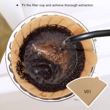 Load image into Gallery viewer, 50/100Pcs Unbleached Wooden V-Shaped Coffee Filter Paper Hand Drip Paper Coffee Brewer Coffee Filter Bag Coffee Maker Accessories