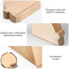 Load image into Gallery viewer, 50/100Pcs Unbleached Wooden V-Shaped Coffee Filter Paper Hand Drip Paper Coffee Brewer Coffee Filter Bag Coffee Maker Accessories