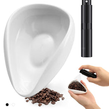 Load image into Gallery viewer, Ceramic Coffee Bean Dosing Cup White Pottery Teaspoon Tea Separator Light Spray Bottle Anti-Static Coffee Bean Spray for Coffee Lovers