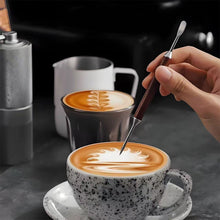 Load image into Gallery viewer, Stainless Steel Coffee Needles Coffee Pull Flower Needle Espresso Latte Decor Art Pen Wooden Needle Barista Tools Accessories