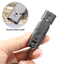 Load image into Gallery viewer, Outdoor Survival High Decibels Whistle Practical Whistle Stainless Steel Portable Camping Hiking Sports Cheer leading Whistle