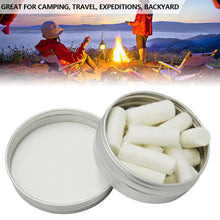 Load image into Gallery viewer, 12pcs/Box Outdoor Natural Fire Source Camping Tool Camping Paraffin Wax Survival Fire Starter Tool Rope Gear Rope Fire Kit