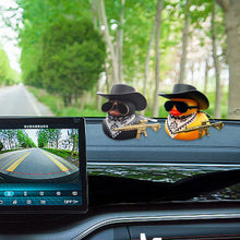 Load image into Gallery viewer, Car Interior Center Console Little Black Duck Decoration Ornaments Cool Western Duck with Scarf and Sunglasses Car Ornaments