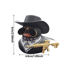 Load image into Gallery viewer, Car Interior Center Console Little Black Duck Decoration Ornaments Cool Western Duck with Scarf and Sunglasses Car Ornaments