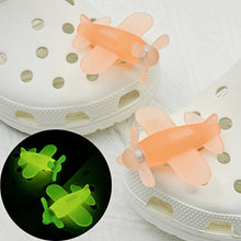 Load image into Gallery viewer, 2Pcs Luminous Shoes Charms for Crocs Shoe Decoration Girl Boy Ornaments Cute Airplane Slippers Accessories Gift