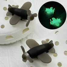 Load image into Gallery viewer, 2Pcs Luminous Shoes Charms for Crocs Shoe Decoration Girl Boy Ornaments Cute Airplane Slippers Accessories Gift