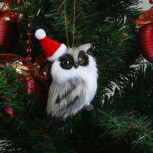 Load image into Gallery viewer, Simulation Owl Exquisite Pendant with Santa Hat Cute Furry Home Christmas Tree Decoration Adornment Simulation Plush Toys Kids Gift