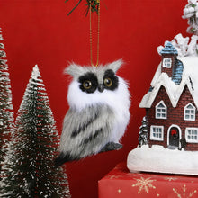 Load image into Gallery viewer, Simulation Owl Exquisite Pendant with Santa Hat Cute Furry Home Christmas Tree Decoration Adornment Simulation Plush Toys Kids Gift