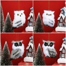 Load image into Gallery viewer, Simulation Owl Exquisite Pendant with Santa Hat Cute Furry Home Christmas Tree Decoration Adornment Simulation Plush Toys Kids Gift