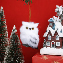 Load image into Gallery viewer, Simulation Owl Exquisite Pendant with Santa Hat Cute Furry Home Christmas Tree Decoration Adornment Simulation Plush Toys Kids Gift