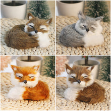 Load image into Gallery viewer, Simulation Mini Fox Model Cute Imitation Laying Sleeping Sitting Fox Ornaments Children Birthday Gifts Home Decoration Plush Figures Craft