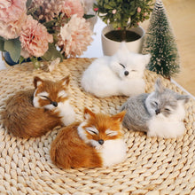 Load image into Gallery viewer, Simulation Mini Fox Model Cute Imitation Laying Sleeping Sitting Fox Ornaments Children Birthday Gifts Home Decoration Plush Figures Craft