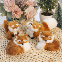 Load image into Gallery viewer, Simulation Mini Fox Model Cute Imitation Laying Sleeping Sitting Fox Ornaments Children Birthday Gifts Home Decoration Plush Figures Craft
