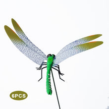 Load image into Gallery viewer, 12Pcs Simulated Dragonfly Stakes Garden Waterproof Dragonfly Ornaments for Indoor Outdoor Yard Patio Plant Pot Flower Bed Christmas Decoration