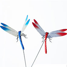 Load image into Gallery viewer, 12Pcs Simulated Dragonfly Stakes Garden Waterproof Dragonfly Ornaments for Indoor Outdoor Yard Patio Plant Pot Flower Bed Christmas Decoration