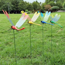 Load image into Gallery viewer, 12Pcs Simulated Dragonfly Stakes Garden Waterproof Dragonfly Ornaments for Indoor Outdoor Yard Patio Plant Pot Flower Bed Christmas Decoration