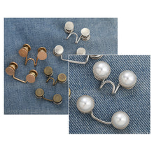 Load image into Gallery viewer, 2Pcs-Set Adjustable Metal Skirt Trousers Buttons Retractable Pants Button Jeans Waist Buckle Nail-free Detachable Waist Tightener Household
