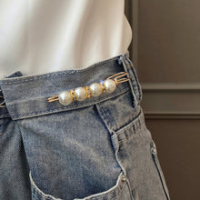 Load image into Gallery viewer, Sweet Pearl Adjustable Waist Button Rhinestone Pin Brooch Pants Skirt Expender Retractable Waistband Expander