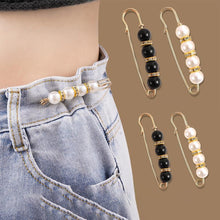 Load image into Gallery viewer, Sweet Pearl Adjustable Waist Button Rhinestone Pin Brooch Pants Skirt Expender Retractable Waistband Expander
